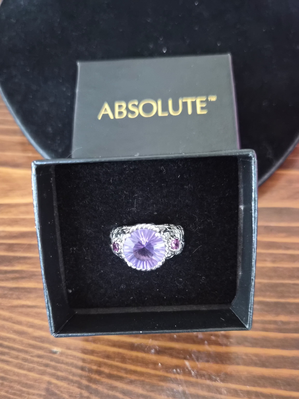 Vintage Women’s 925 Sterling Silver Purple Amethys Crystal Ring
